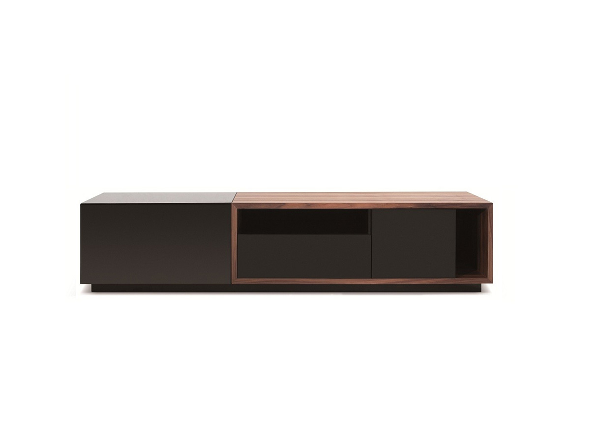 TV Stand 047 in Black High Gloss & Walnut Furniture store "Bravohome"